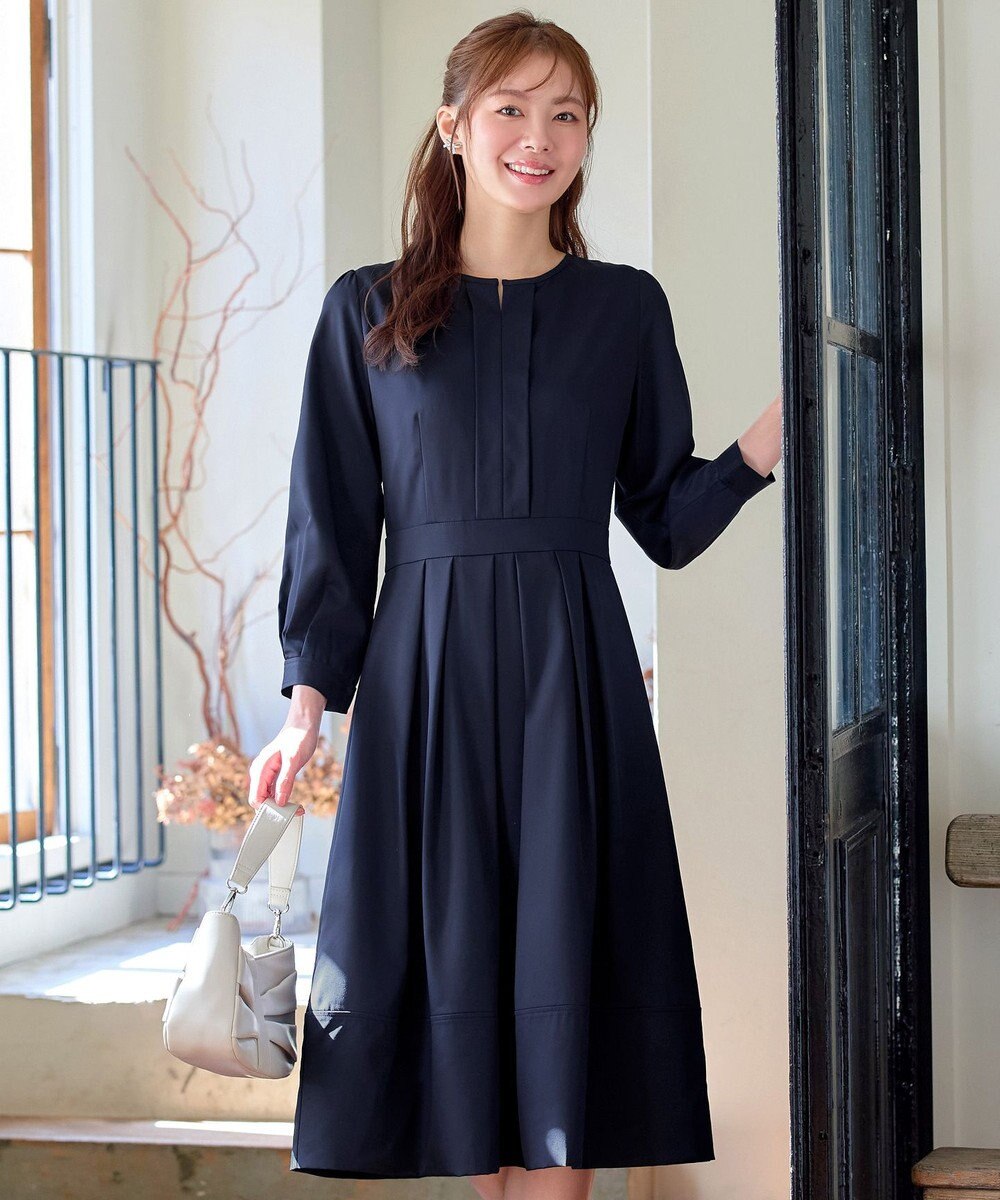 Tiaclasse 【セレモニー・新色追加】キーネックフレアワンピース 