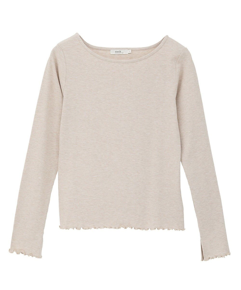 earth music&ecology ラメテレコボートネックプルオーバー 