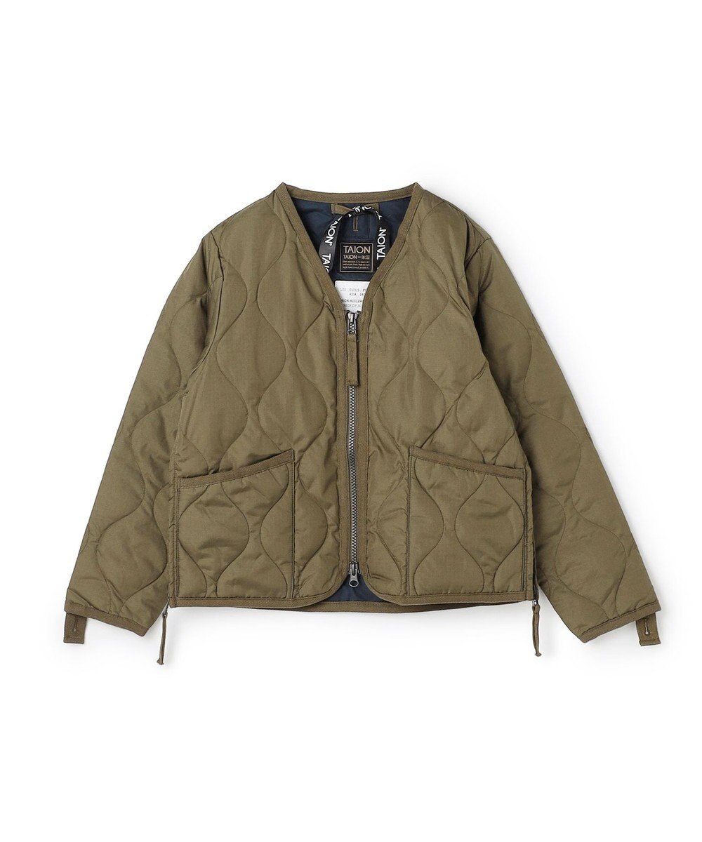 UNFILO 【120-150cm】TAION ミリタリーZIP Vネック ダウンジャケット(UNISEX) 