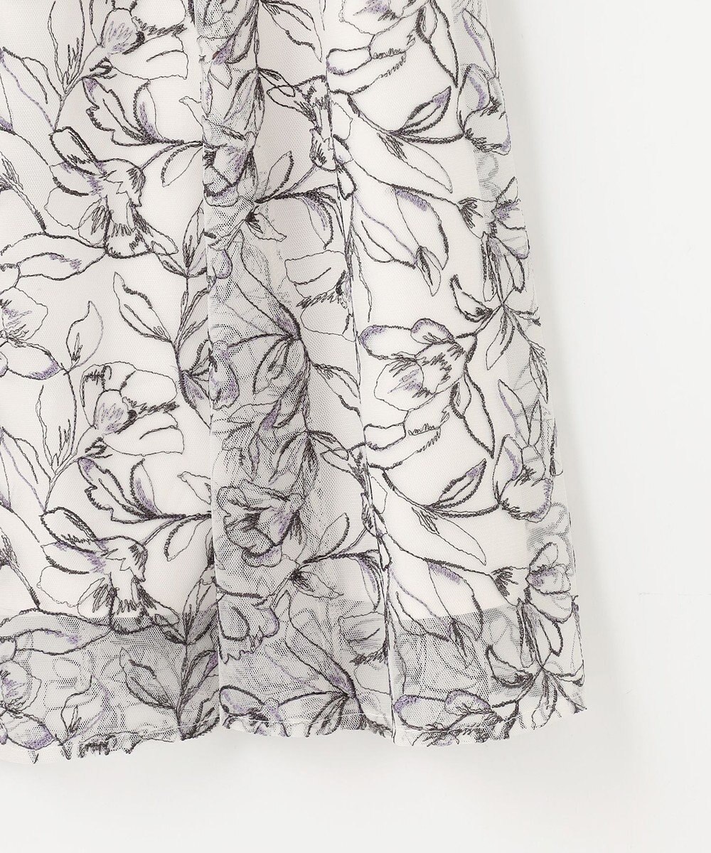 ANY SIS 【洗える】ラインフラワーエンブロイダリー スカート 