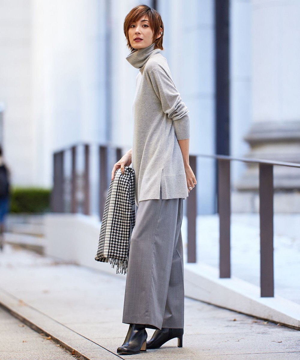 ICB 【洗える】 TWブロード ワイドストレートパンツ 