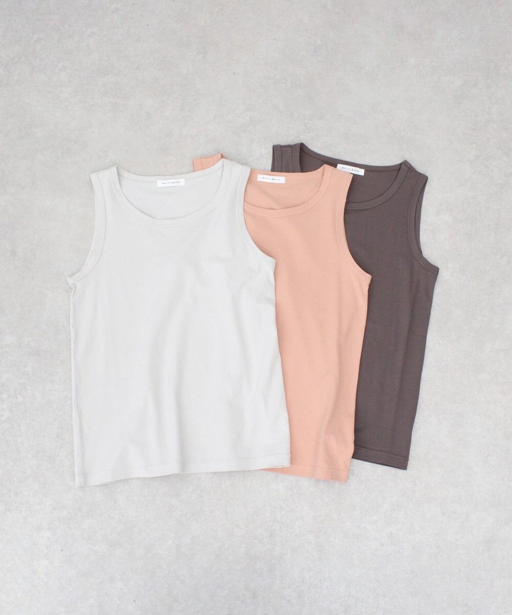 WHITE MAILS SPANDEX PAPER JERSEY タンクトップ 
