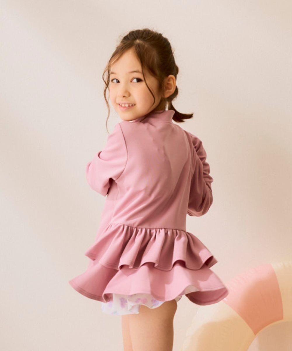 OP／FILA 【Ocean Pacific】フリル切り替えラッシュガード パーカー 