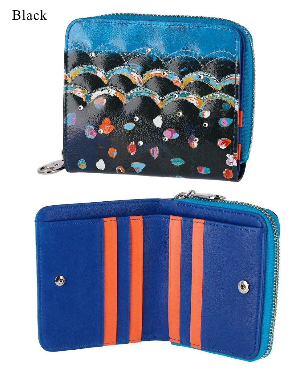 tsumori chisato CARRY カラフルレオパード ラウンドファスナー 2つ折り財布 