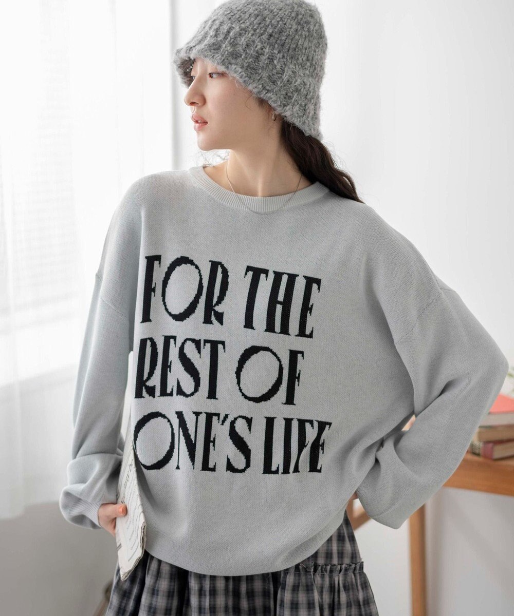 WEGO ロゴジャガードニットプルオーバー 