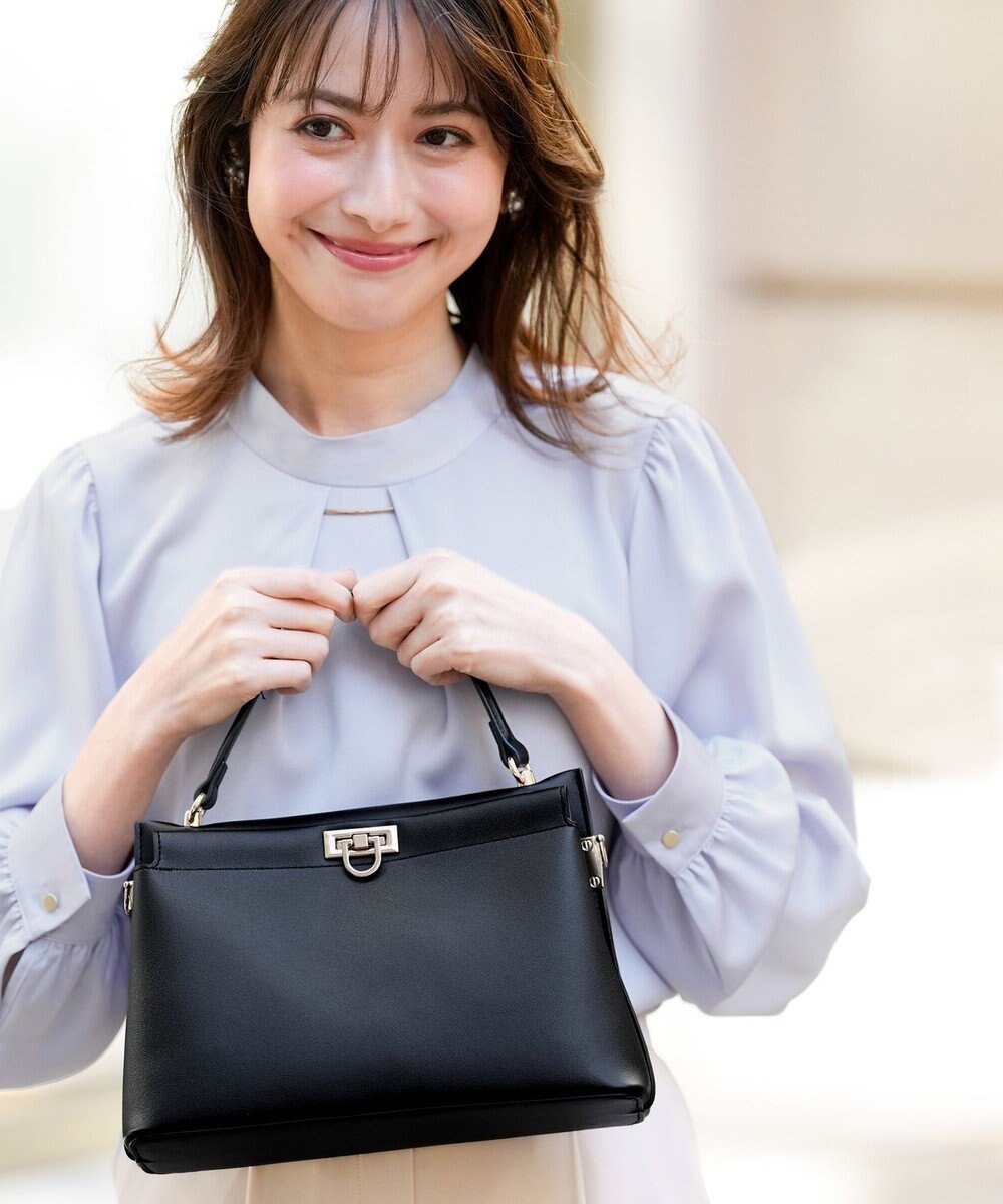 ANY SIS 【2WAY】スクエアミディトート バッグ 