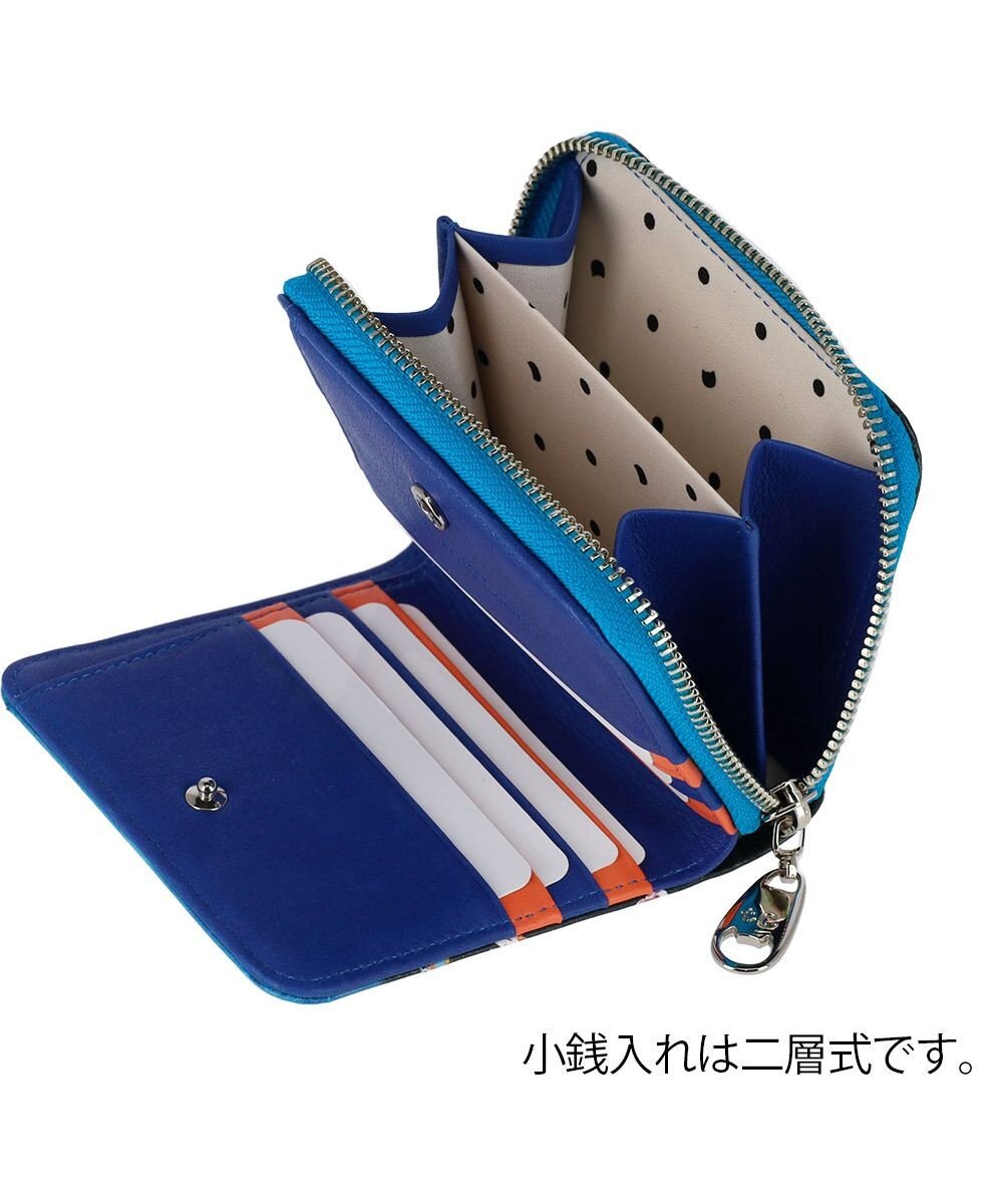 tsumori chisato CARRY カラフルレオパード ラウンドファスナー 2つ折り財布 