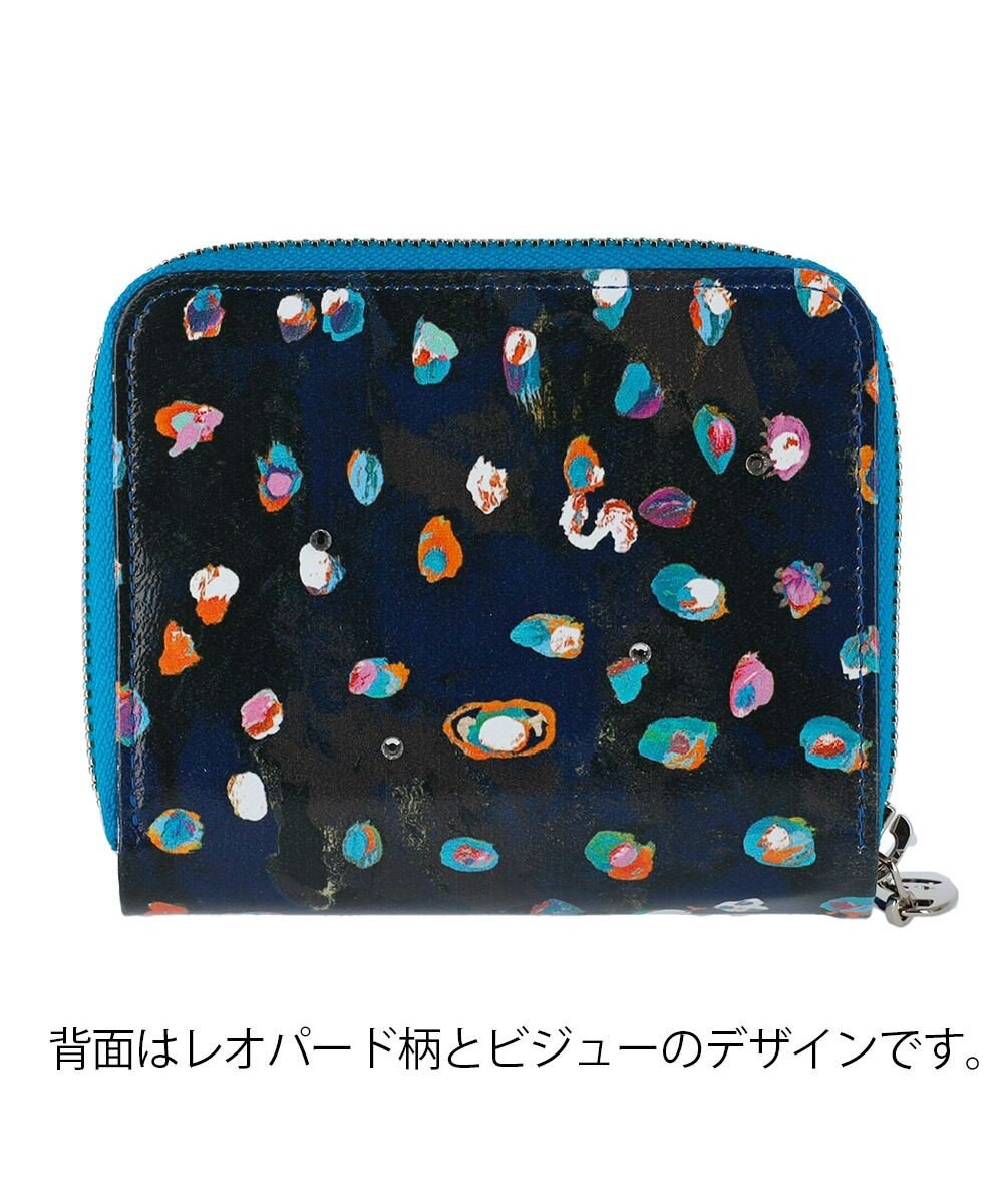 tsumori chisato CARRY カラフルレオパード ラウンドファスナー 2つ折り財布 