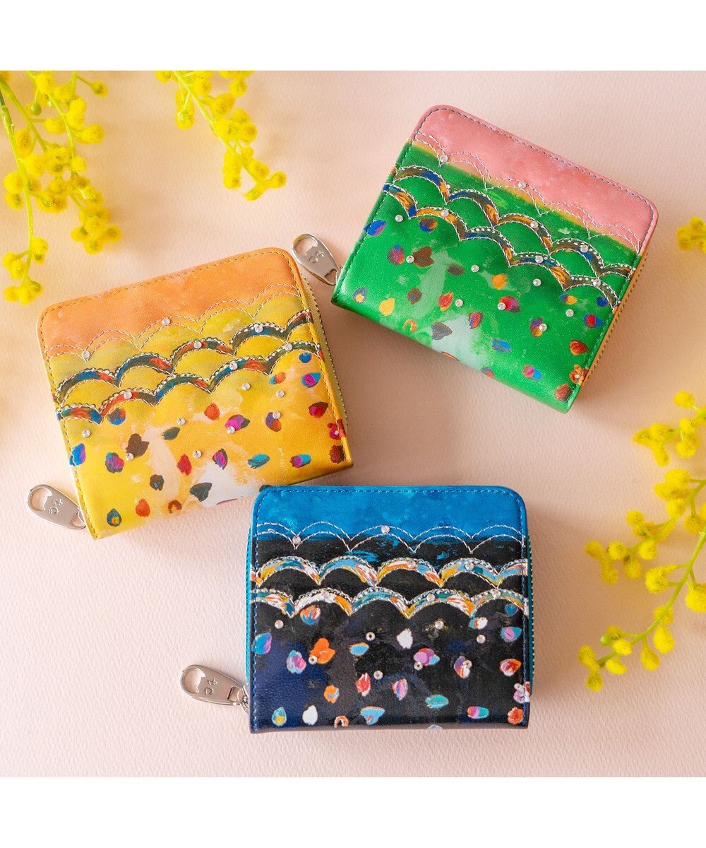 tsumori chisato CARRY カラフルレオパード ラウンドファスナー 2つ折り財布 