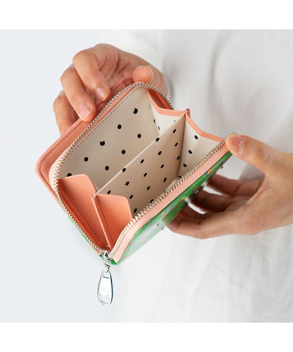 tsumori chisato CARRY カラフルレオパード ラウンドファスナー 2つ折り財布 