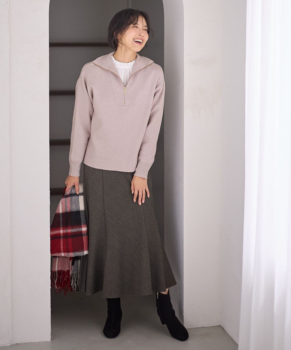 ANY 【ウエストゴム】ライトツイードマーメーイドスカート 