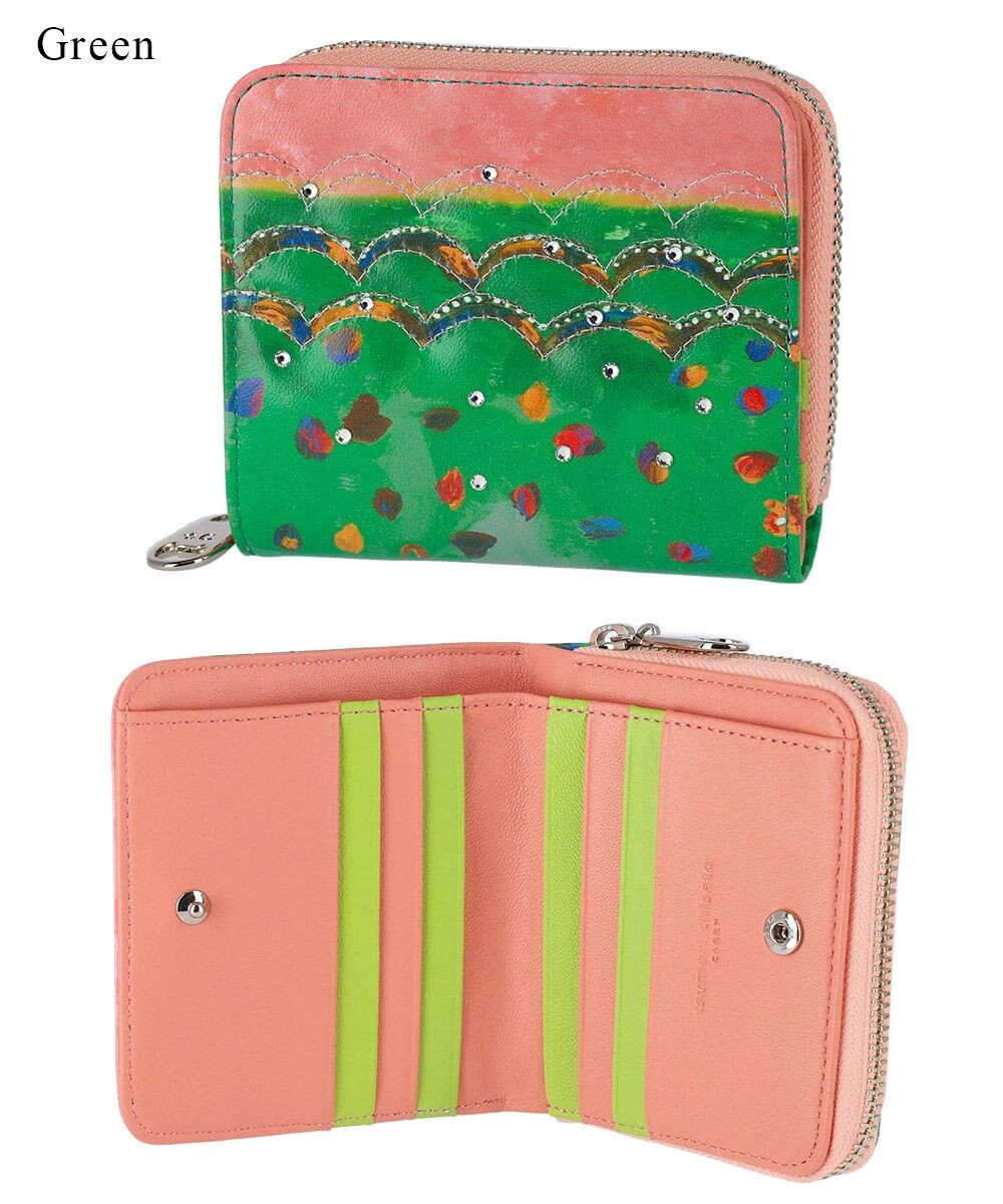 tsumori chisato CARRY カラフルレオパード ラウンドファスナー 2つ折り財布 