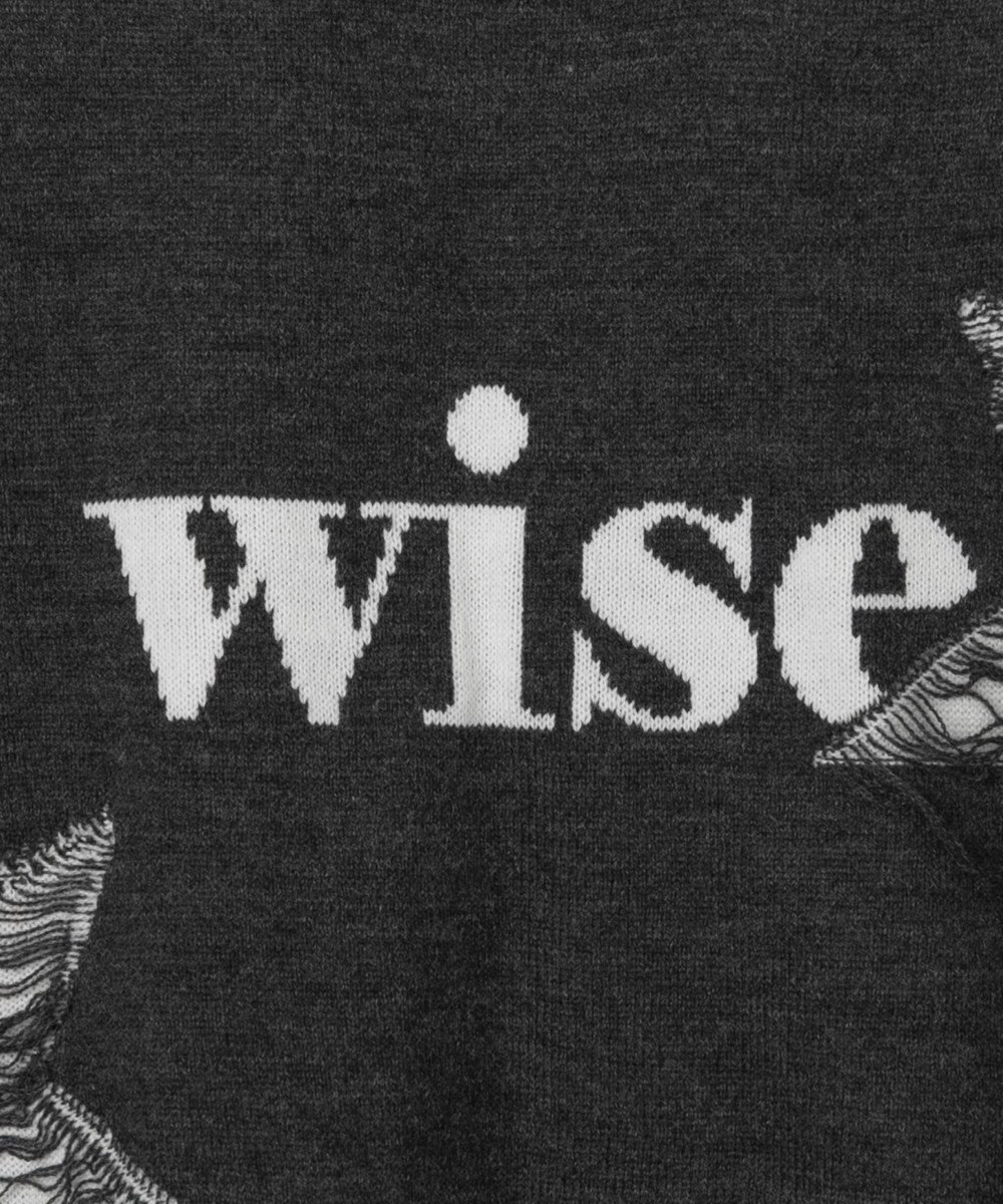 WEGO 【ユニセックス着用ITEM】ダメージジャガードニットプルオーバー 