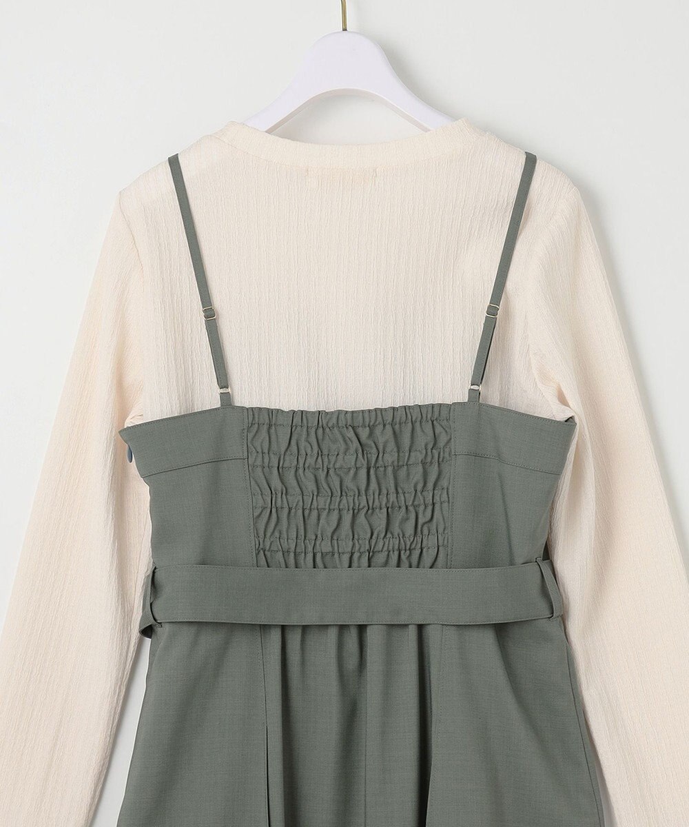 ANY SIS L 【2SET】ビスチェワンピース×シアーラッセルプルオーバーセット 