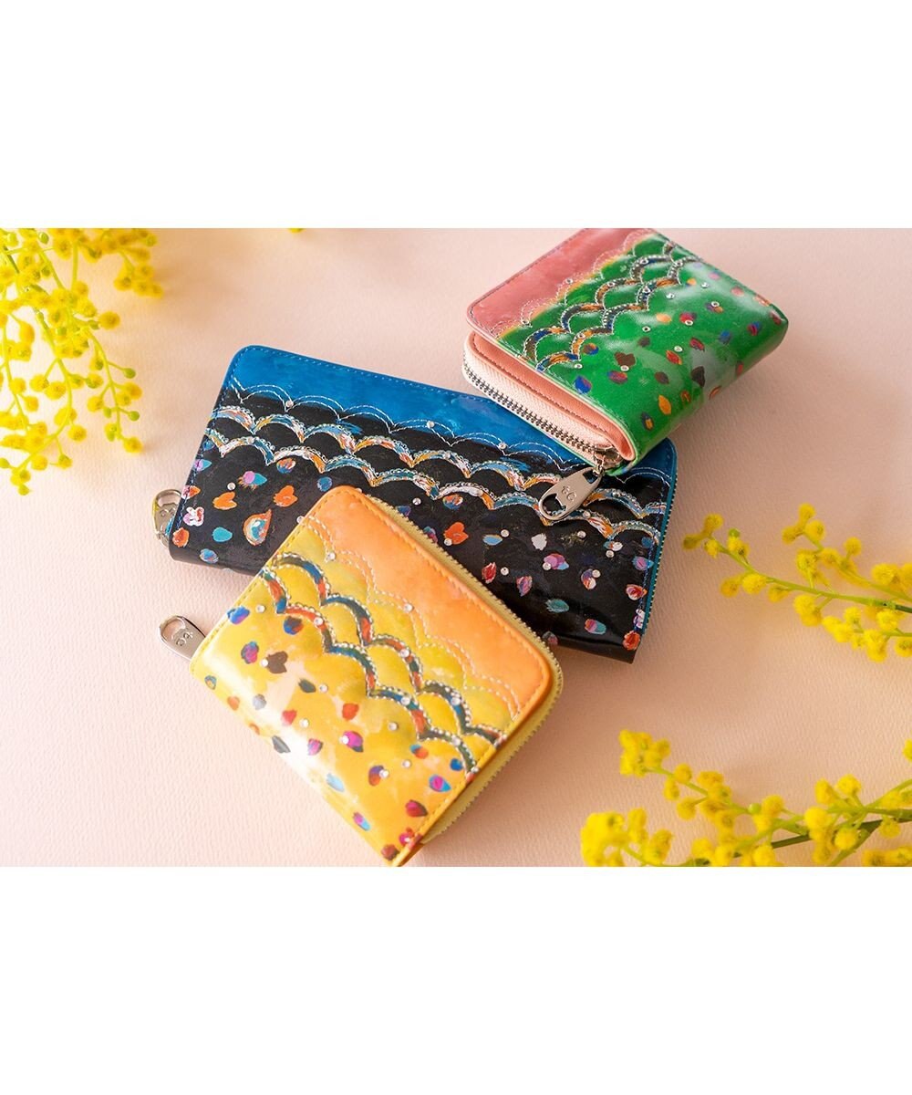 tsumori chisato CARRY カラフルレオパード ラウンドファスナー 2つ折り財布 