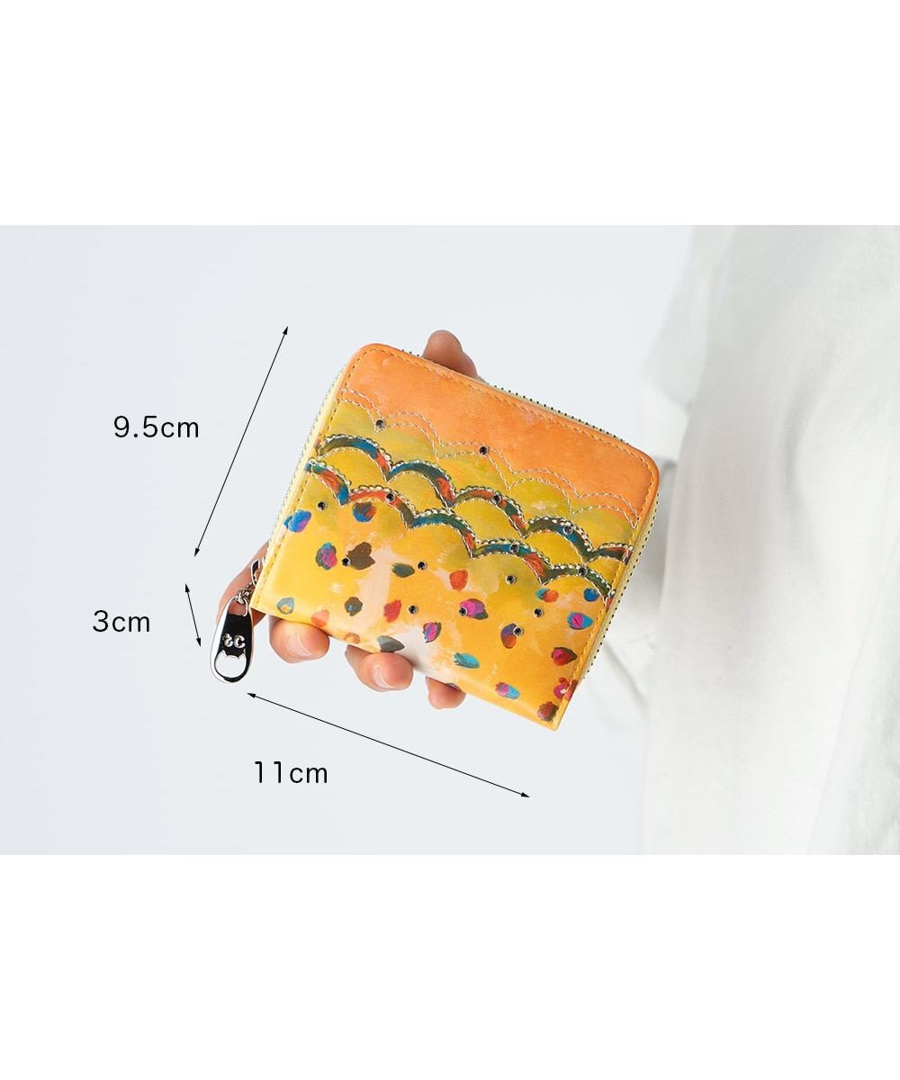 tsumori chisato CARRY カラフルレオパード ラウンドファスナー 2つ折り財布 