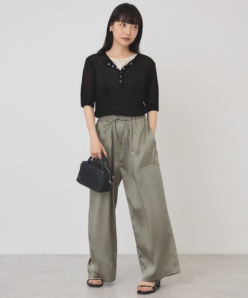AMERICAN HOLIC 【2点セット】シアーリブヘンリーネックニット＋タンクトップ 
