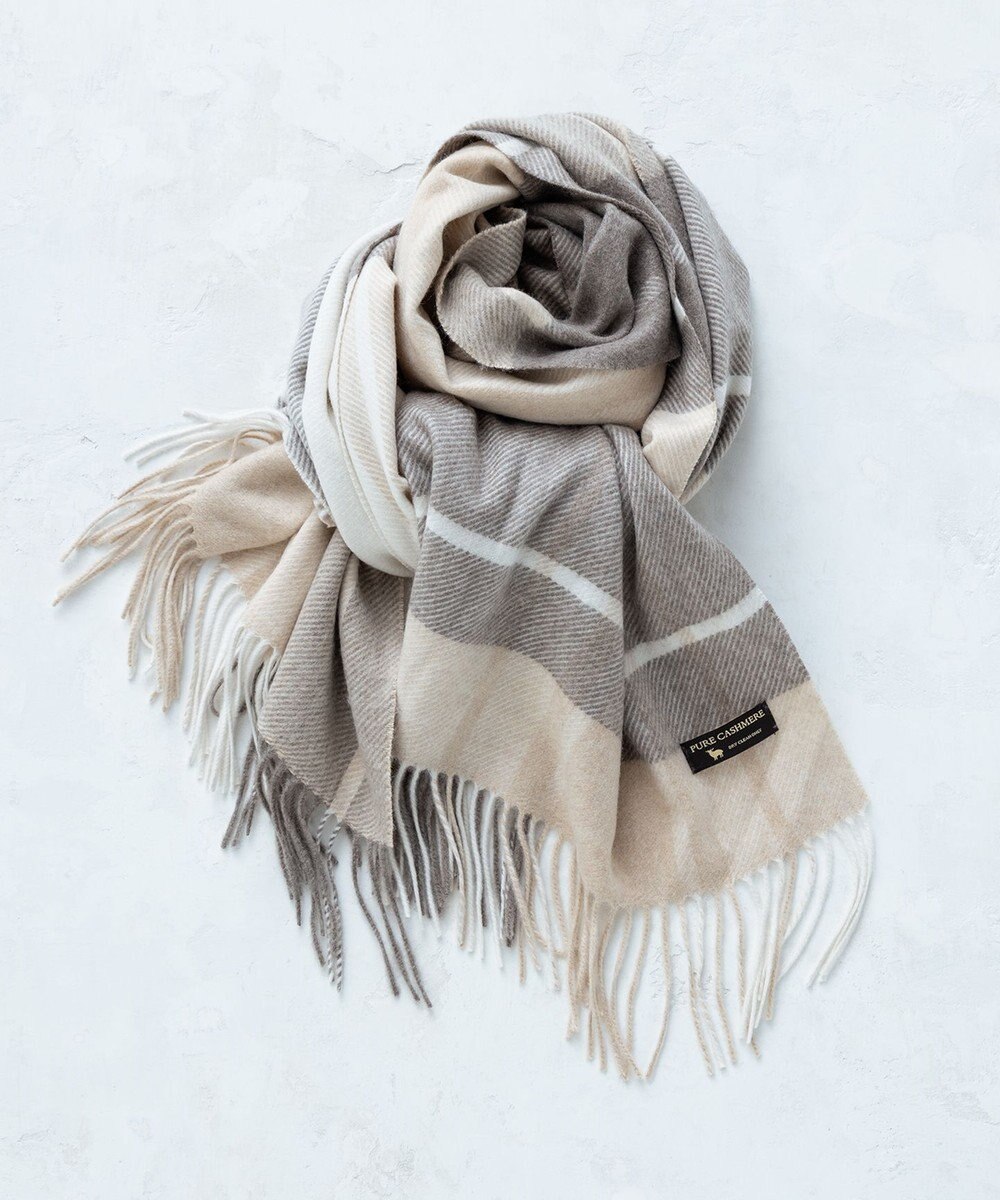 23区 カシミヤ チェック柄 ストール 