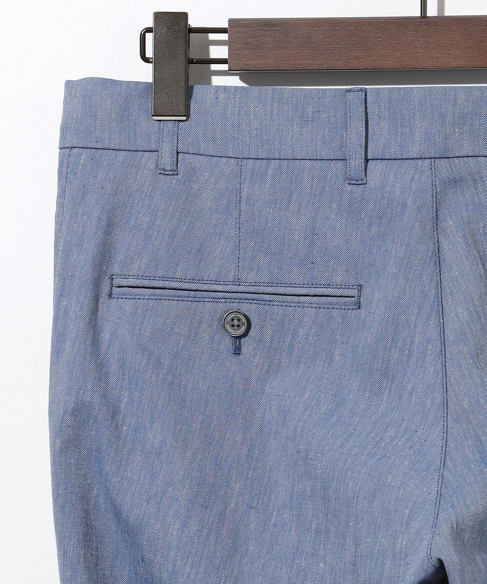 JOSEPH ABBOUD 【キングサイズ・ウエストも伸びる/清涼/ストレッチ】ストレッチリネンシャンブレーパンツ 