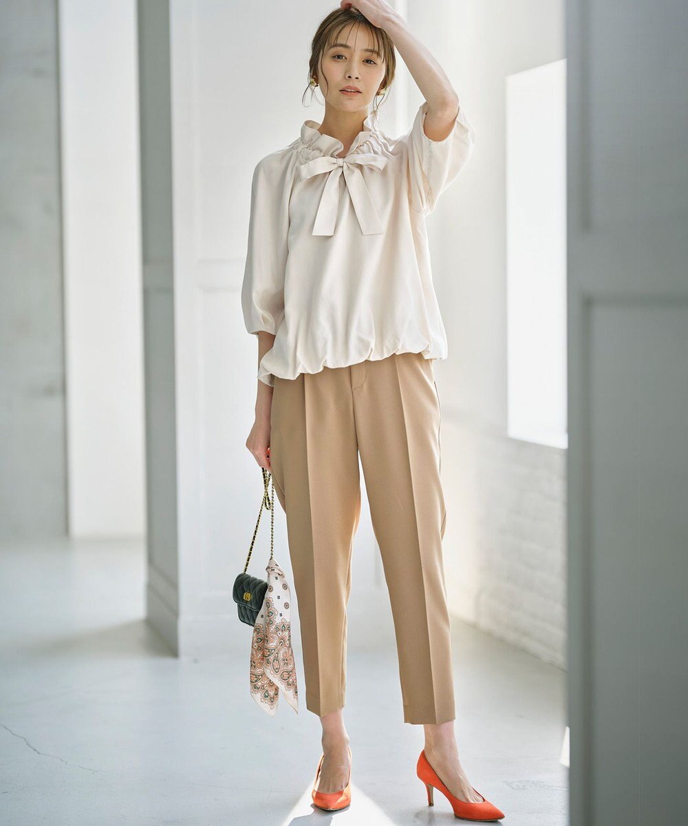 組曲  ギャザーリボン バルーンブラウス 