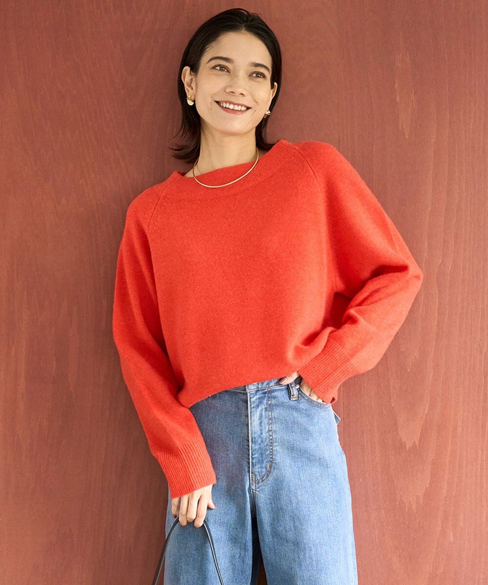 UNFILO カシミヤブレンド オフネックニット 