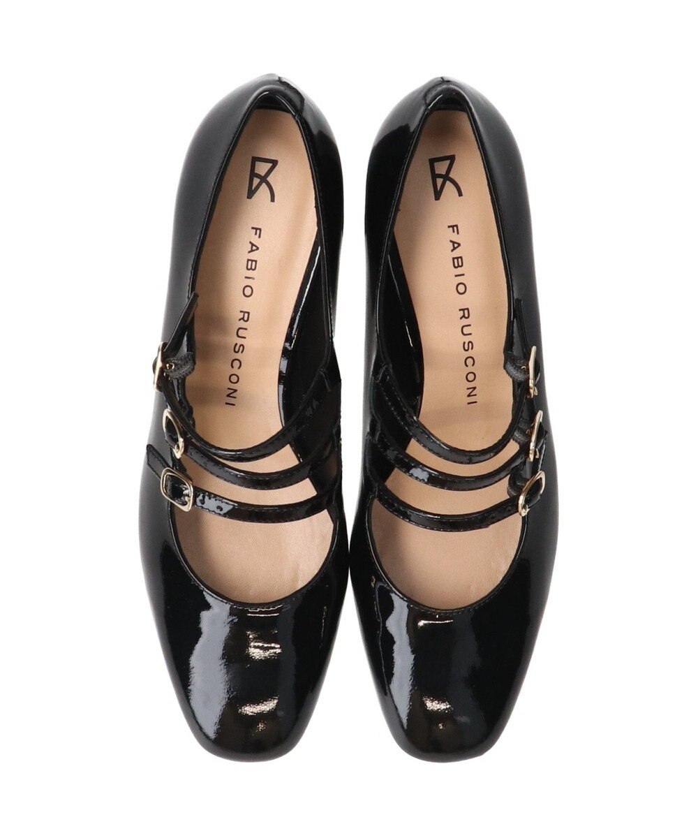 INTER-CHAUSSURES 【FABIO RUSCONI】スクエアトウトリプルストラップパンプス 