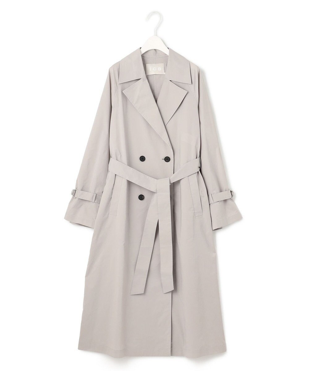 ICB 【撥水加工】 メモリーストレッチタフタ トレンチコート 