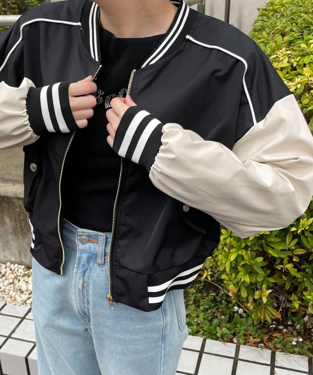 WEGO 配色デザインブルゾン 