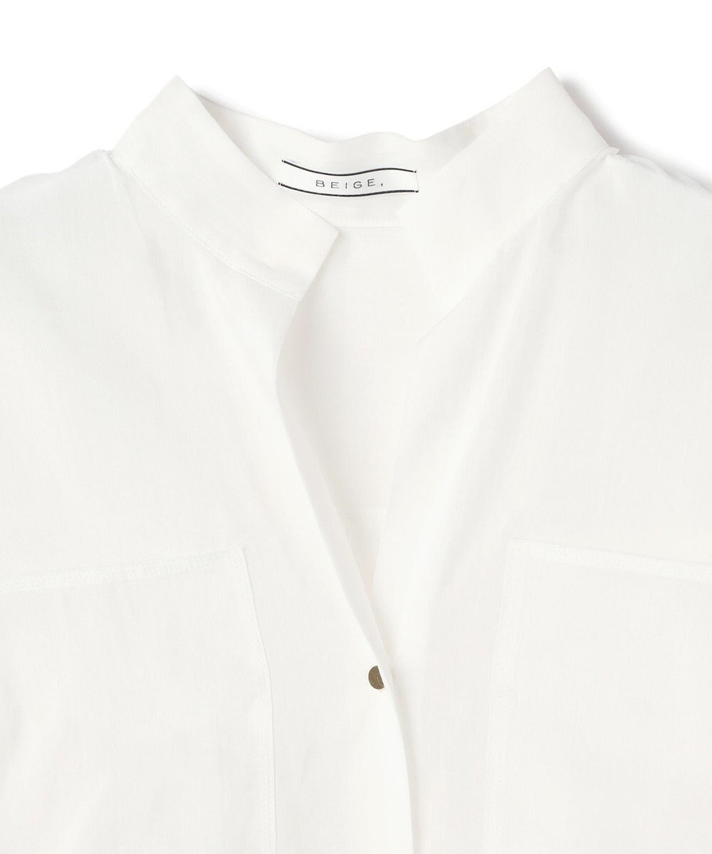 BEIGE， PAULINE / リネンヴィスコースオーバーサイズロングシャツ 