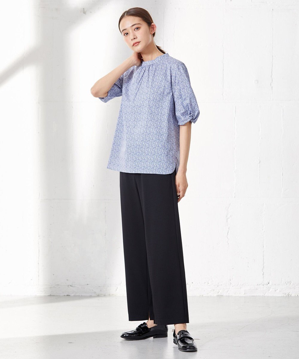 J.PRESS LADIES S 【洗える】LIBERTY Pepper&Coward スタンドカラー ブラウス 