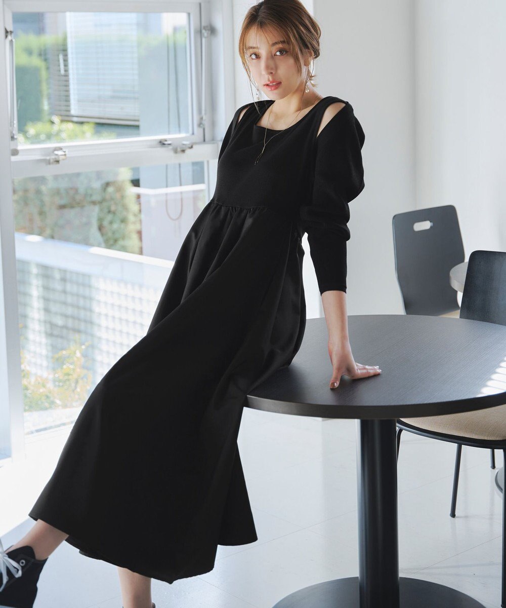 Tiaclasse 【2点セット・洗える】 ハーフジッププルオーバー＆ワンピース 