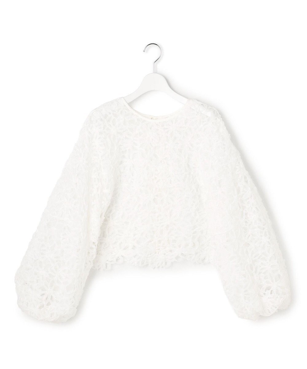 23区 【GOLD LABEL】チュールエンブロイダリー フラワーモチーフ 2WAYブラウス 