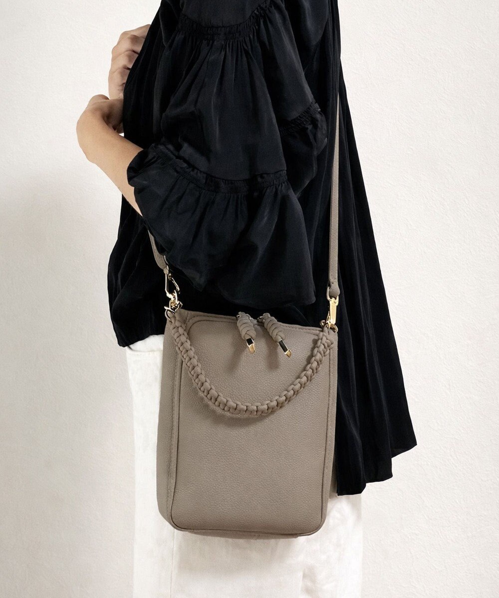 style code 【ペットボトル収納可能 】本革 縦型 ポシェット スマホショルダー　お財布機能付き　 