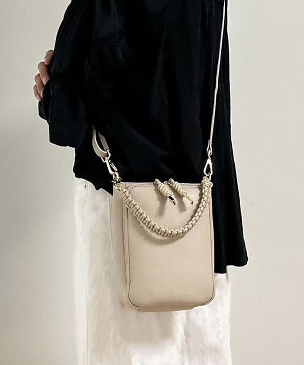 style code 【ペットボトル収納可能 】本革 縦型 ポシェット スマホショルダー　お財布機能付き　 