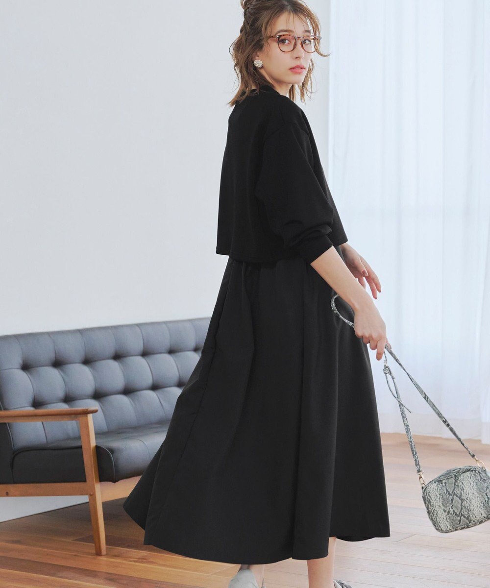 Tiaclasse 【2点セット・洗える】 ハーフジッププルオーバー＆ワンピース 