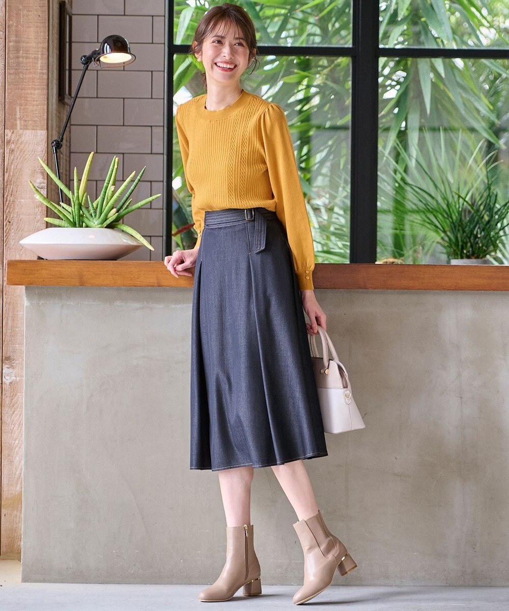 ANY SIS 【CICA加工】ケーブルポイント ニット 