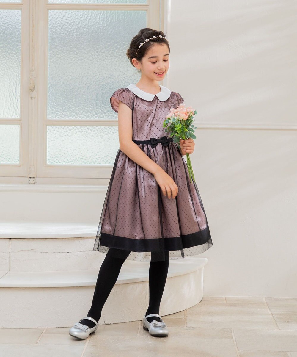 組曲 KIDS 【110-140㎝】チュールドット ドレス 