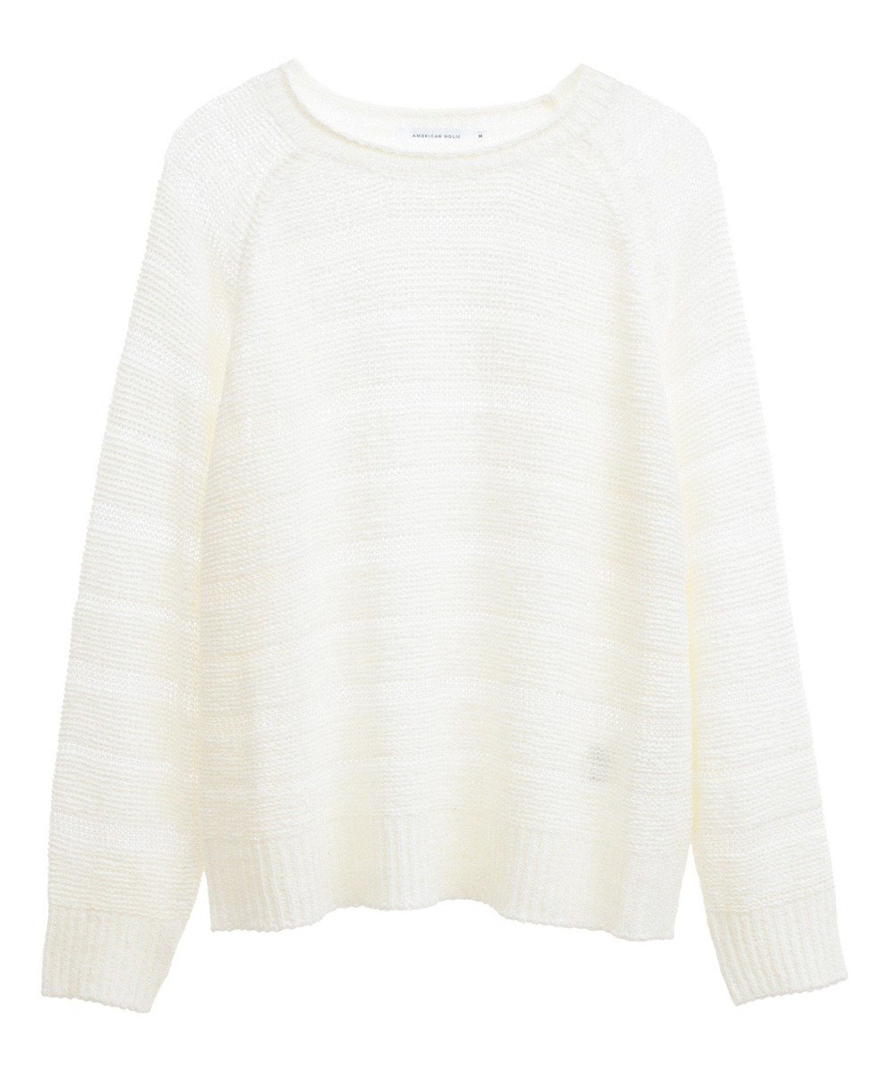 AMERICAN HOLIC 透かし編みニットプルオーバー 