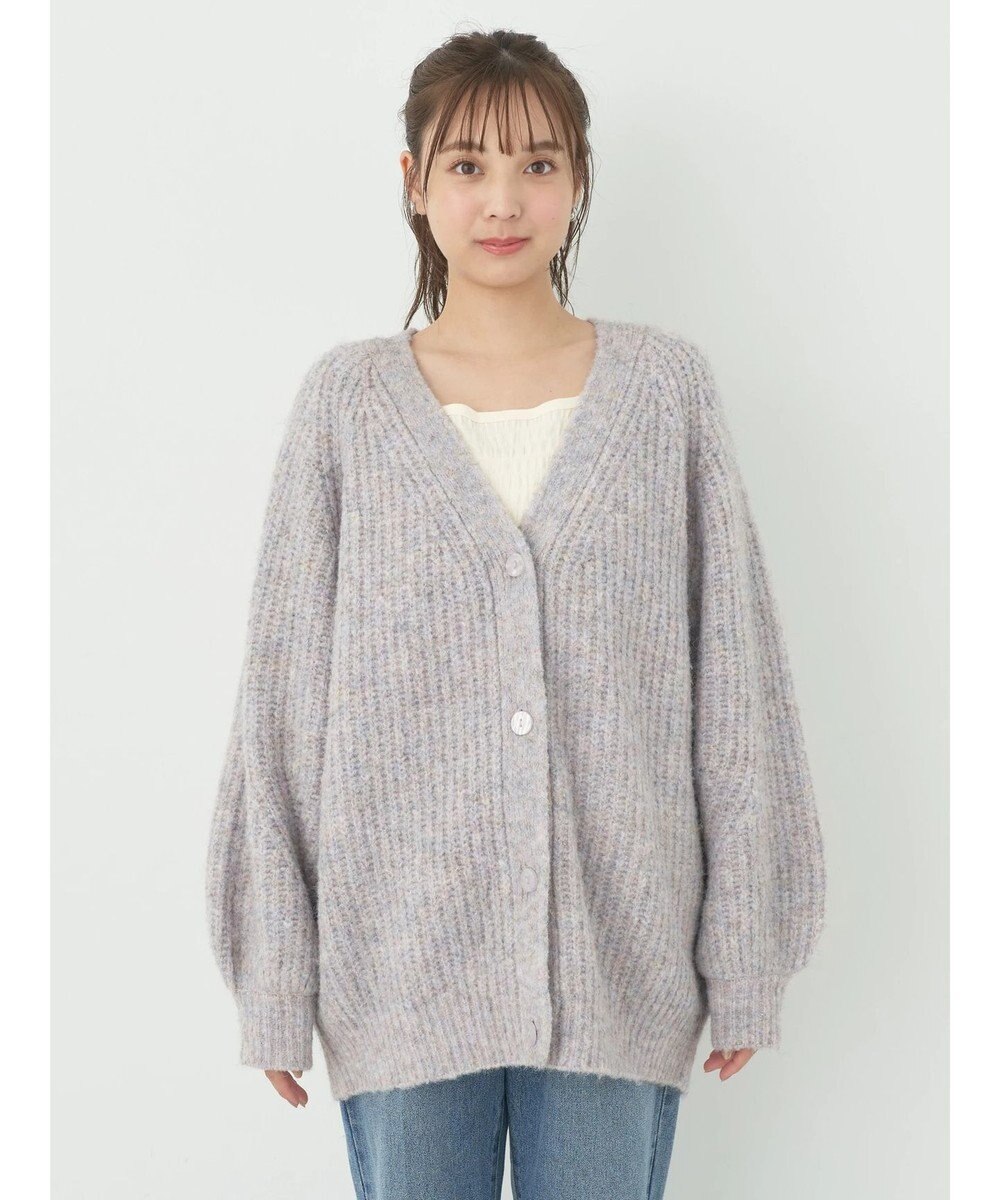 earth music&ecology フワフワＭＩＸヤーンカーディガン 