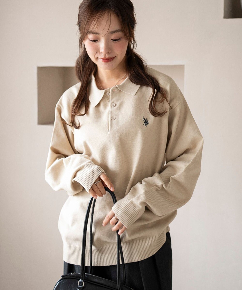 WEGO 【25年秋冬新作/ユニセックス着用ITEM/MLサイズ展開】別注USPOLOニットポロ 