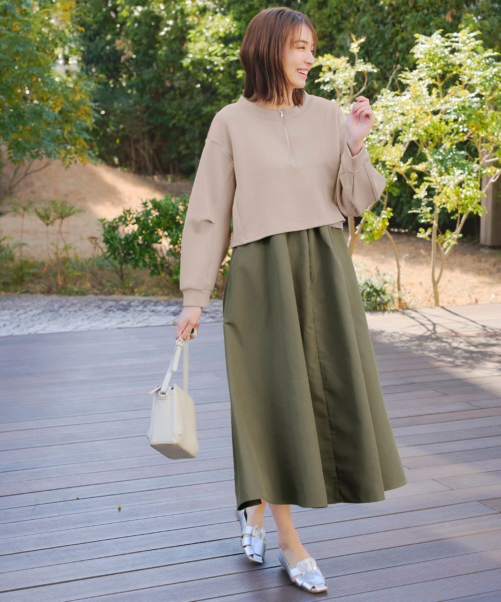 Tiaclasse 【2点セット・洗える】 ハーフジッププルオーバー＆ワンピース 