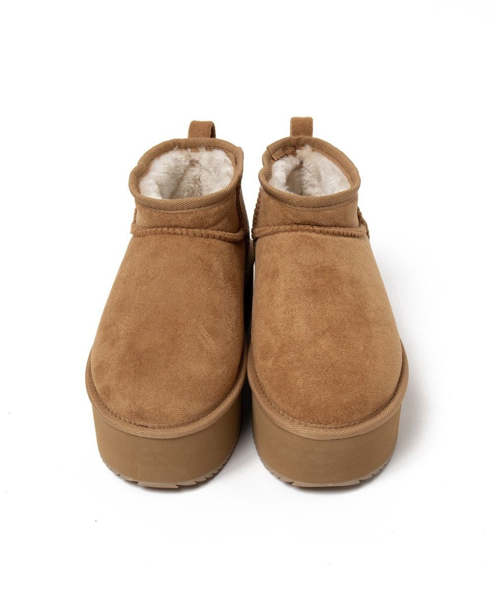 WEGO 【暖かい】厚底ショートFムートンブーツ 