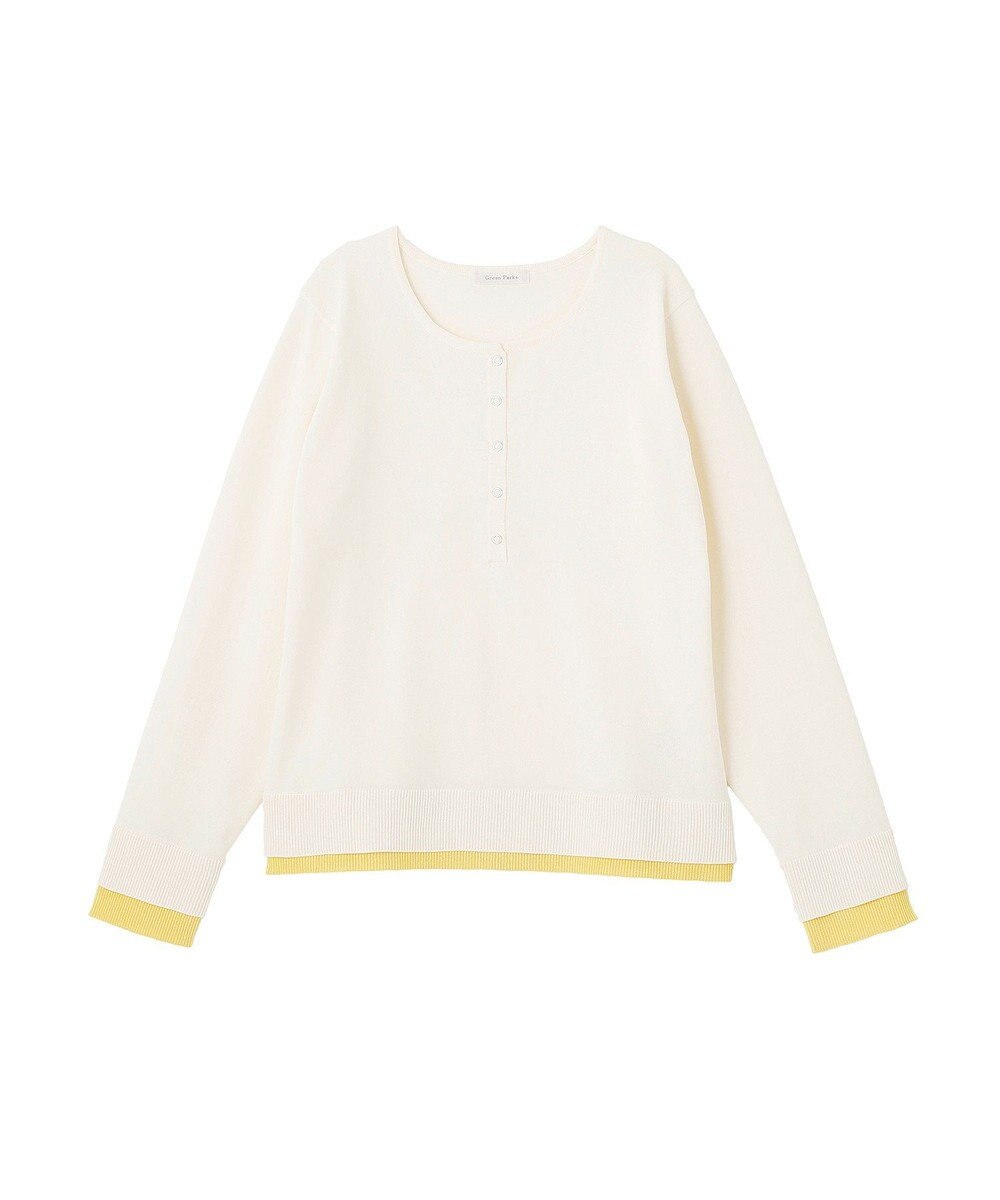 Green Parks ヘンリーネックレイヤードニットプルオーバー 