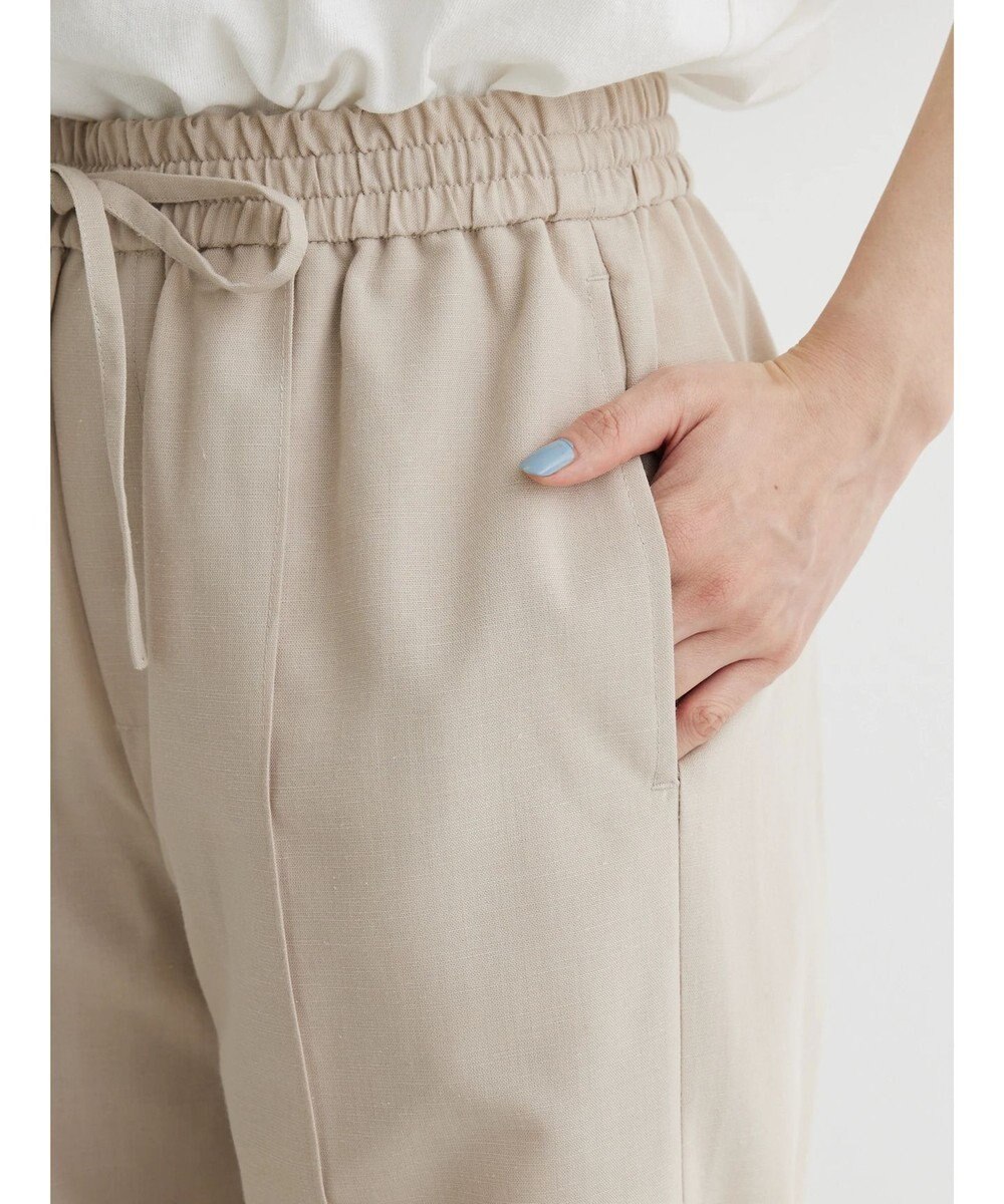 Green Parks 綿麻混イージーワイドパンツ 
