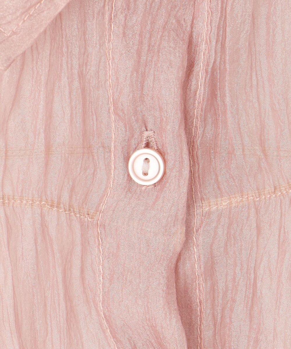 Feroux 【洗える】シャーリングシアー シャツ 