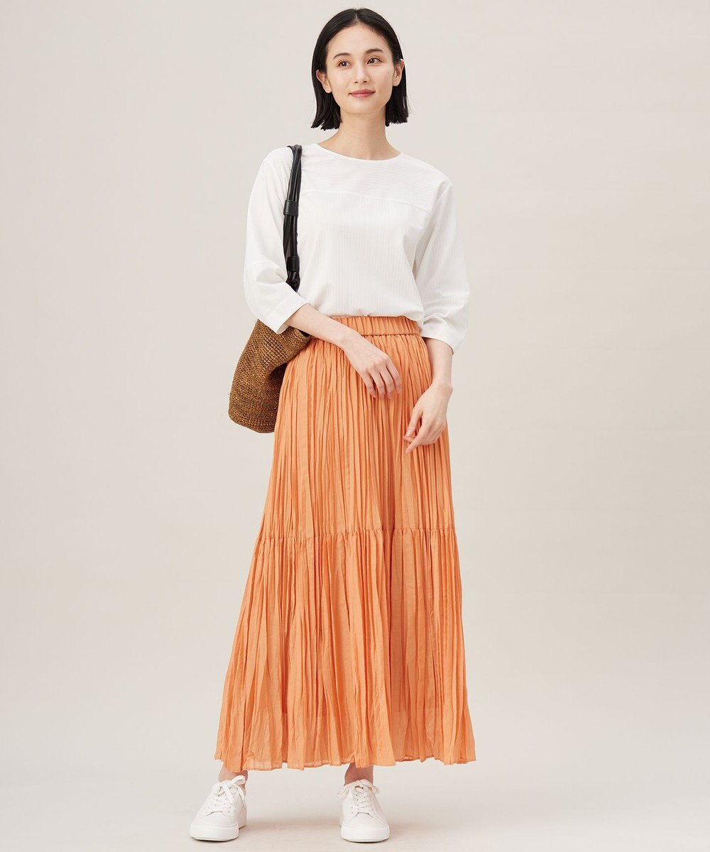 自由区 【接触冷感・洗える】ハンドワッシャープリーツ スカート 