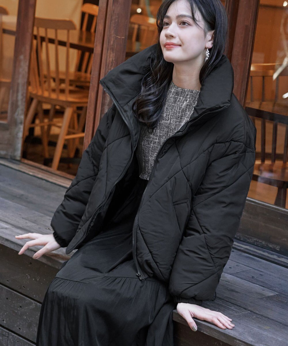 Tiaclasse スタンドネックキルティング中綿ジャケット 