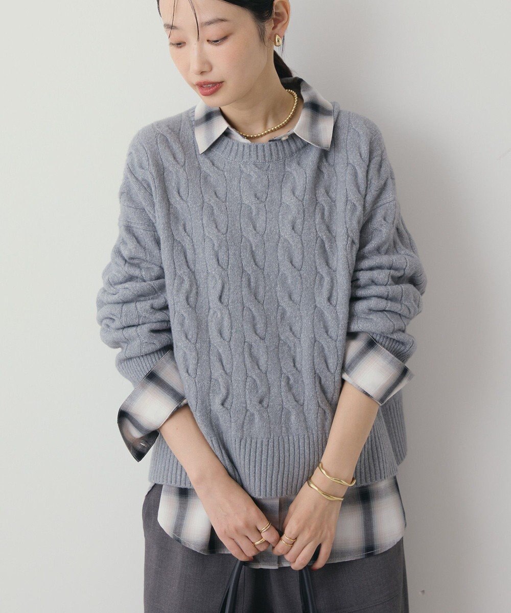 AMERICAN HOLIC ミドルゲージケーブルニットプルオーバー 