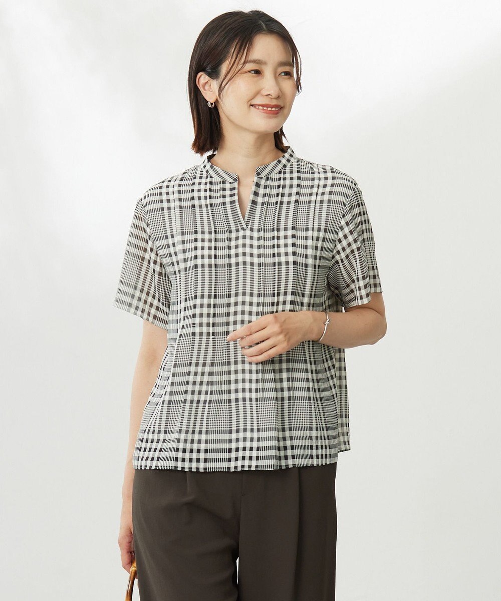 J.PRESS LADIES 【WEB限定カラーあり・洗える】シアーチェック カットソー 