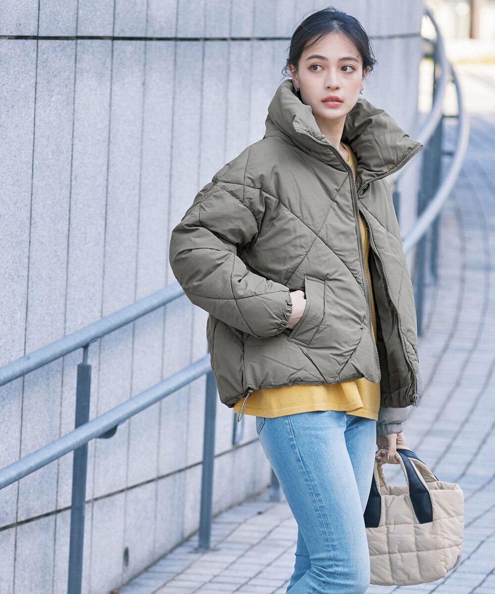 Tiaclasse スタンドネックキルティング中綿ジャケット 